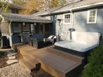 Enjoy the sparkling clean hot tub and outdoor furniture 